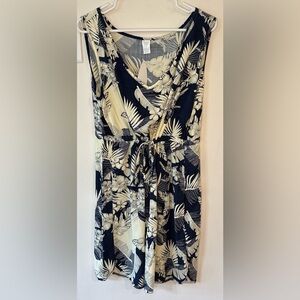 Palmwave Hawaii Women’s Navy/Cream Floral Rayon Aloha Dress NWT Size XL